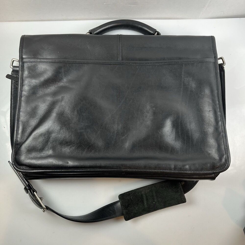 Vintage Coach Messenger Bag Black Leather Executive Thompson Briefcase - Picture 4 of 12